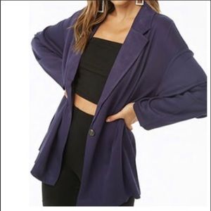 Navy blue loose fitting blazer